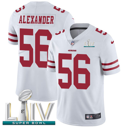 San Francisco 49ers Nike #56 Kwon Alexander White Super Bowl LIV 2020 Youth Stitched NFL Vapor Untouchable Limited Jersey